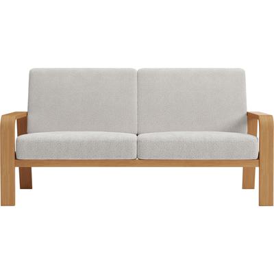 2,5-Sitzer SIT & MORE "Kolding", beige, B:170cm H:91cm T:93cm, 100% Polyester, Sofas, Armlehnen aus eichefarbigem Buchenholz, verschiedene Bezüge und Farben Image