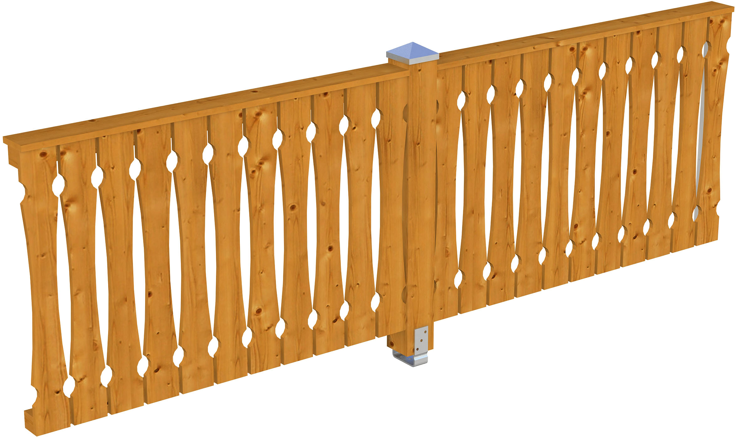 Brüstungsgeländer SKANHOLZ "Balkonschalung", braun (eiche hell), H:96cm L:305cm, Geländer, für die Seite