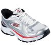 Slip-On Sneaker SKECHERS "STAMINA SPORT", Herren, Gr. 39, silber (weiß, silberfarben), Leder, Mesh, sportlich, Schuhe, Trainingsschuh, Retro Sneaker mit Slip-ins