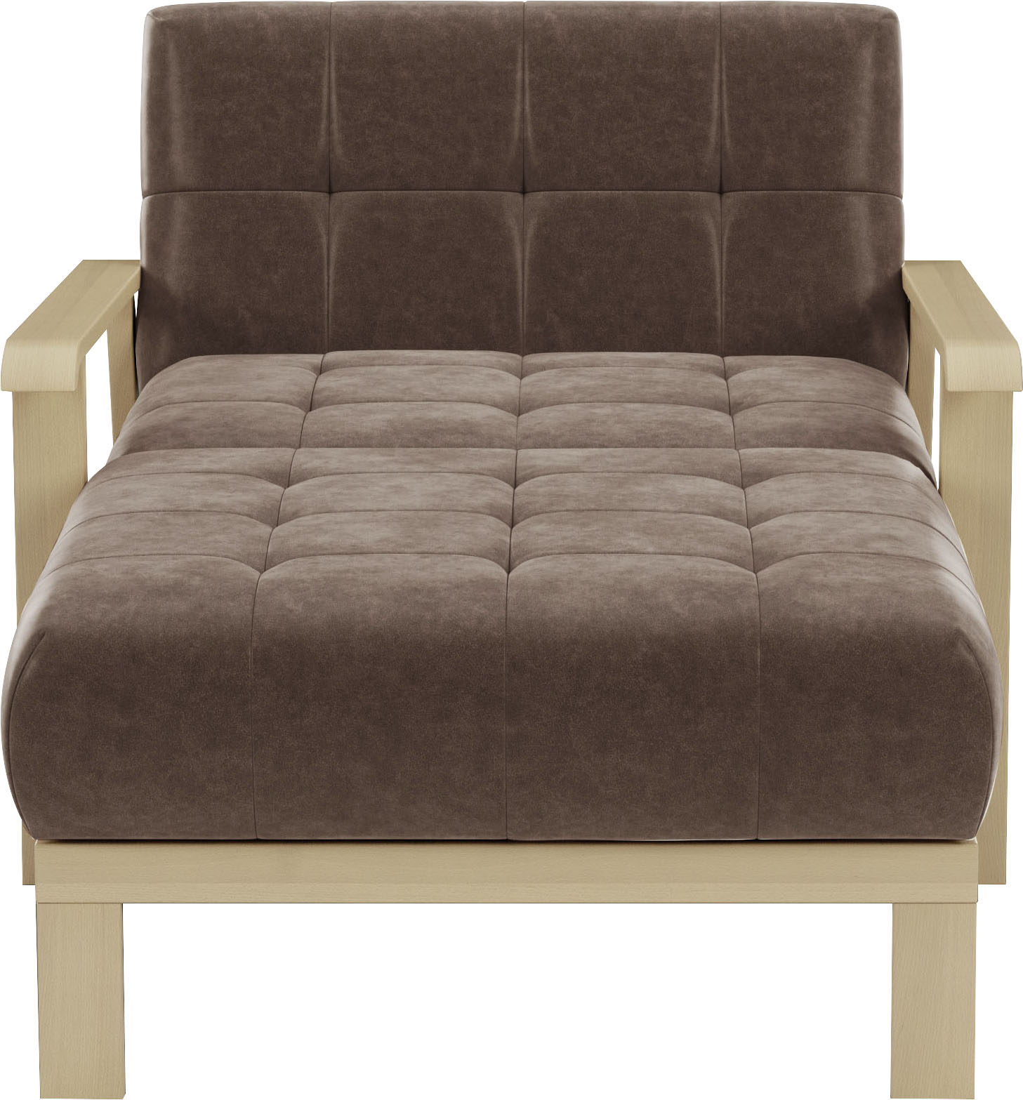 Recamiere SIT & MORE "Billund", braun (nougat), B:109cm H:88cm T:185cm, 100% Polyester, Sofas, Armlehnen aus Buchenholz in natur, verschiedene Bezüge und Farben