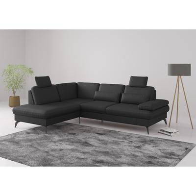 Ecksofa SIT & MORE "Morris L-Form, inkl. Sitztiefenverstellung", schwarz, B:262cm H:82cm T:212cm, Sofas, wahlweise mit Armteilverstellung, Bettfunktion & Bettkasten Image