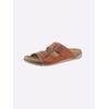Pantolette FISCHER, Damen, Gr. 38, braun (camel), Textil, Lederimitat, Schuhe