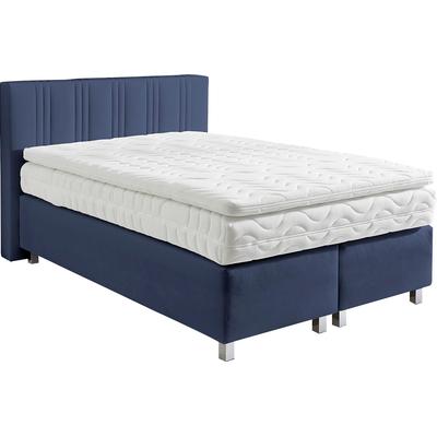 Boxspringbett, blau (navy), B:155cm L:210cm, Bezug: 100% Polyester, Polsterung: 100% Polyester, WESTFALIA SCHLAFKOMFORT, Komplettbetten, Boxspringbett, wahlweise mit Bettkasten und Topper Image