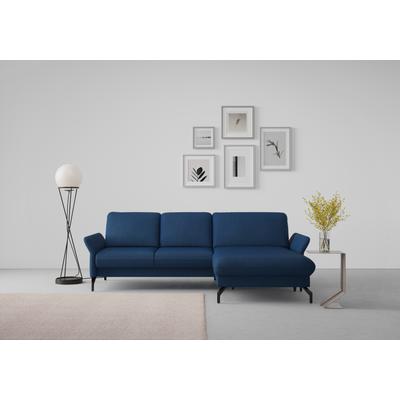 Ecksofa SIT & MORE "Fashion L-Form", blau, B:253cm H:84cm T:165cm, Sofas, wahlweise mit Kopfteilverstellung und Vorziehsitz, motorisch Image