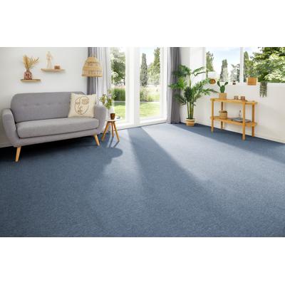 Teppichboden MY HOME "Benno, Schlinge, Made in Netherlands", blau, B:400cm H:4,5mm L:600cm, Polypropylen (PP), Teppiche, Breite 200, 400 und 500 cm, robust, pflegeleicht, langlebig Image