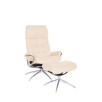 Relaxsessel STRESSLESS "London", beige (cream batick), B:80cm H:116cm T:71cm, Leder BATICK: durchgefärbtes und genarbtes Möbelleder, Leder PALOMA: PALOMA ist ein durchgefärbtes Semianilin-Möbelleder mit natürlicher Narbung., ROHLEDER Stoff Q2 FARON... Image