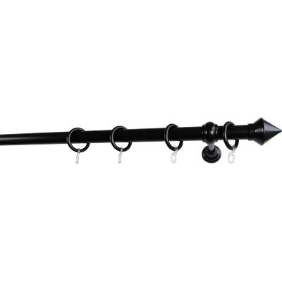 Gardinenstange GARESA "Palmi", schwarz, L:300cm Ø:28mm, Kunststoff, Holzwerkstoff, Gardinenstangen, Vorhanggarnitur, Kunststoff, verlängerbar, mit Ringe/2 Lauf Gleiter Image