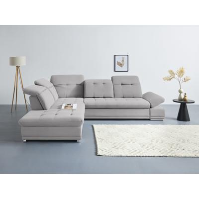 Ecksofa COTTA "Holiday L-Form mit Sitztiefen-, Armteil- und Kopfteilverstellung", grau, B:310cm H:86cm T:265cm, 90% Polyester, 10% Polyamid, Sofas, wahlweise mit Bettfunktion & Bettkasten Image