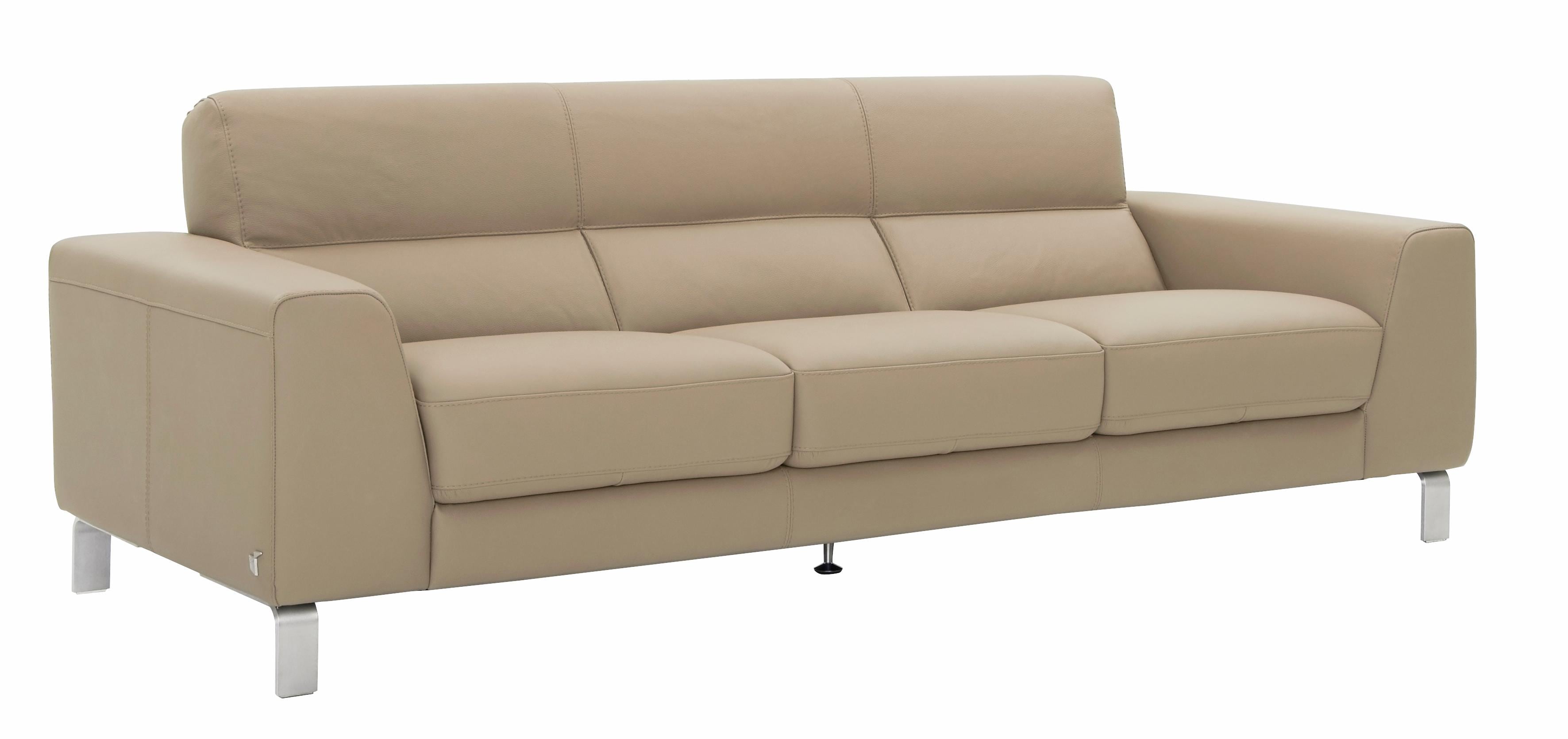 3-Sitzer CALIA ITALIA "Simon, toller Sitzkomfort, italienisches Designsofa", beige (biscotto), B:232cm H:81cm T:94cm, Leder SORRENTO - 100% Leder;Leder BULL - 100% Leder, Sofas, in zwei Lederqualitäten