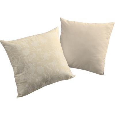 Dekokissen ADAM "Flower Cuveé", beige (naturweiß, geblümt), B:50cm L:50cm, Baumwolle, Dekokissen_Sitzkissen_Kissenhüllen, mit Blumenmuster, Wendekissenhülle ohne Füllung, 1 Stück Image