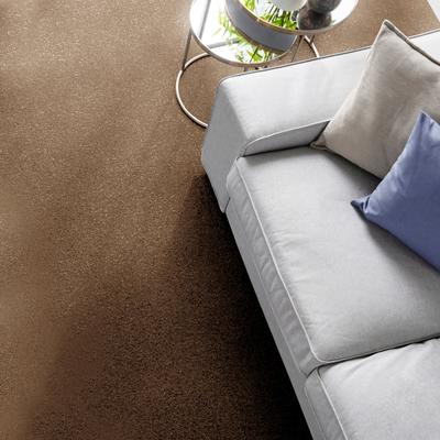 Teppichboden ANDIAMO "Kira, Velours, Made in Belgium", braun (schoko), B:400cm H:8mm L:1000cm, Kunstfaser, Teppiche, Uni Farben, Breite 400 cm, strapazierfähig, pflegeleicht, Wohnzimmer Image