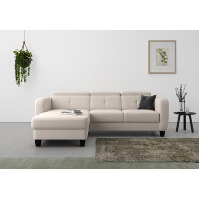 Ecksofa SIT & MORE "Belluci L-Form", grau (elephant), B:247cm H:85cm T:170cm, Sofas, inklusive Federkern, wahlweise mit Bettfunktion und Bettkasten Image