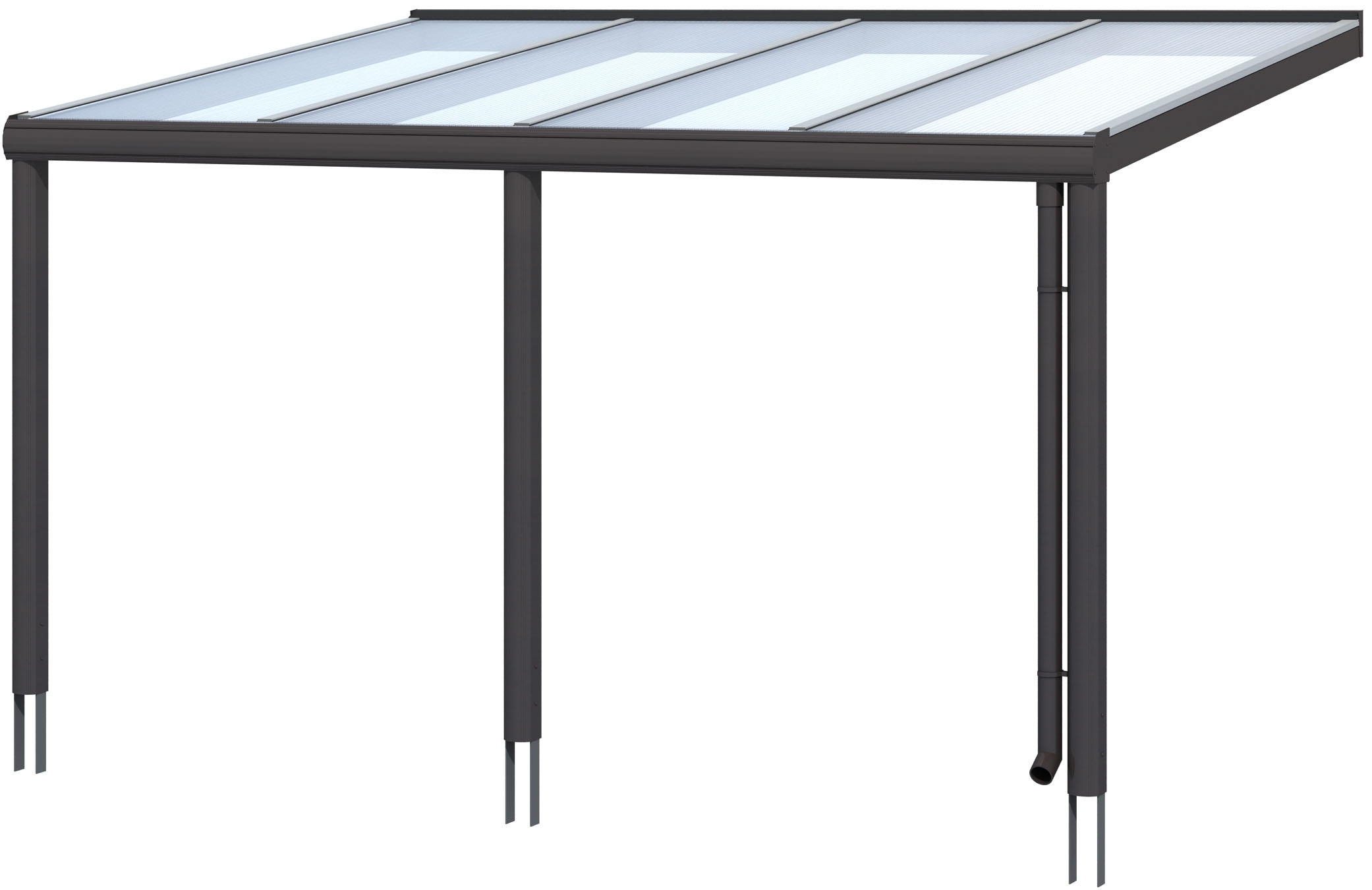 Terrassendach SKANHOLZ "Garda", grau (anthrazit (db 703)), B:434cm T:257cm, Aluminium, Terrassenüberdachungen, Aluminium