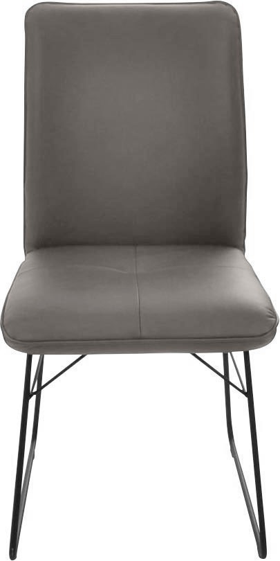 Kufenstuhl K+W KOMFORT & WOHNEN, grau (granit, schwarz), B:46cm H:91cm T:62cm, Stühle, Drahtgestell in Metall schwarz, Griff am Rücken, Steppung im Sitz Image