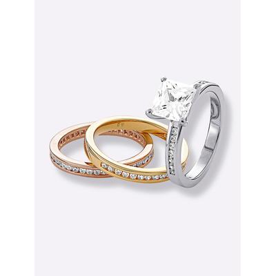 Ring-Set LADY Gr. 21, silber (silber 925), Fingerringe, Damen, 21, Silber 925 (Sterlingsilber)-Gold-Metall-Roségold 585-Metall, Silber 925 (Sterlingsilber), Gold, Metall, Rosu00e9gold 585, Metall Image