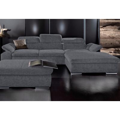 Ecksofa SIT & MORE "Alcudia L-Form", grau (dunkelgrau), B:286cm H:73cm T:174cm, Struktur, Luxus-Kunstleder, Primabelle-Microfaser, Sofas, wahlweise mit Bettfunktion Image