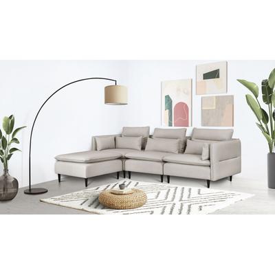Ecksofa ANDAS "ALVIK L-Form", beige, B:262cm H:88cm T:172cm, 100% Polyester, Sofas, zusammengesetzt aus Modulen, erweiterbar mit Modulen der Serie Image