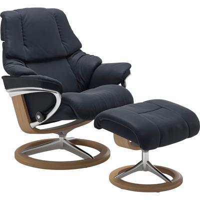 Relaxsessel STRESSLESS "Reno", blau (shadow blau paloma), B:83cm H:100cm T:76cm, Leder BATICK: BATICK ist ein leicht korrigiertes, durchgefärbtes und genarbtes Möbelleder, bei dem die meisten Unebenheiten und Spuren in der Regel entfernt wurden.,... Image
