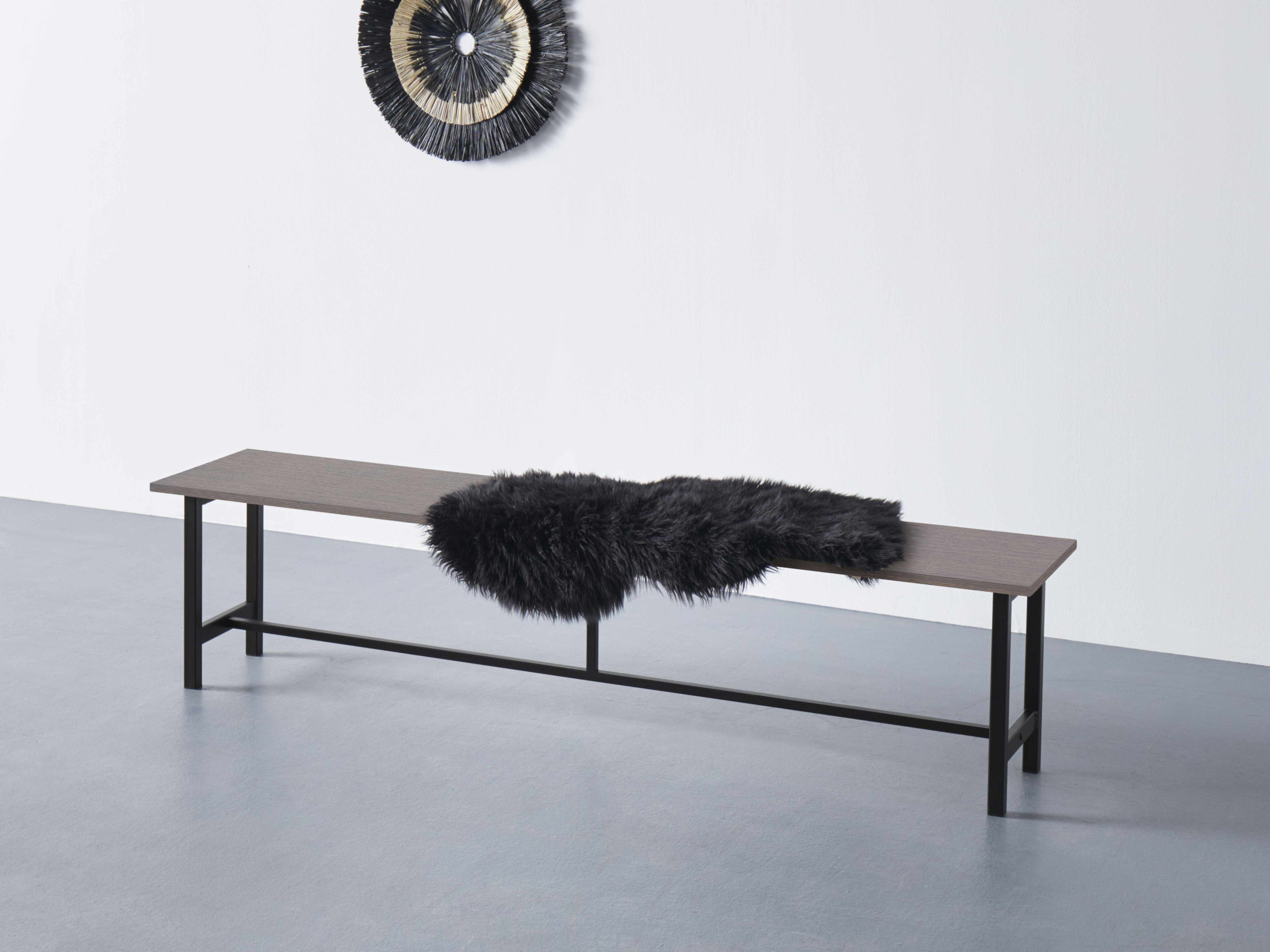 Essbank HOME AFFAIRE "Sare", grau (graphit), B:190cm H:46cm T:40cm, Sitzbänke, Mit Echtholzfurnier aus Eiche Image