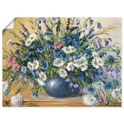 Wandbild ARTLAND "Vase mit Kornblumen", weiß (farbe bild(er): weiß), B:60cm H:45cm, Papier, Bilder, als Leinwandbild, Poster, Wandaufkleber in verschied. Größen Image