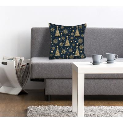Dekokissen QUEENCE "Alena", grau (grau, grün, bedruckt), B:40cm L:40cm, Polyester, Dekokissen_Sitzkissen_Kissenhüllen, Kissenhülle ohne Füllung, 1 Stück Image
