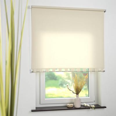 Seitenzugrollo LIEDECO Gr. 15, beige, B:202cm H:180cm, Polyester, Rollos, Volantrollo - eckiger Volant, Fixmaß Image