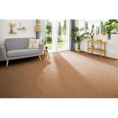 Teppichboden MY HOME "Benno, Schlinge, Made in Netherlands", braun (cognac), B:400cm H:4,5mm L:400cm, Polypropylen (PP), Teppiche, Breite 200, 400 und 500 cm, robust, pflegeleicht, langlebig Image