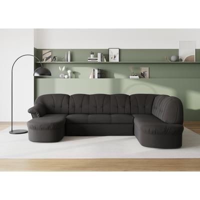 Wohnlandschaft DOMO COLLECTION "Pegnitz, zeitlos und modern, mit attraktiver Rückensteppung, U-Form", braun (espresso), B:292cm H:82cm T:180cm, 92% Polyester, 8% Nylon, Sofas, wahlweise mit Bettfunktion Image