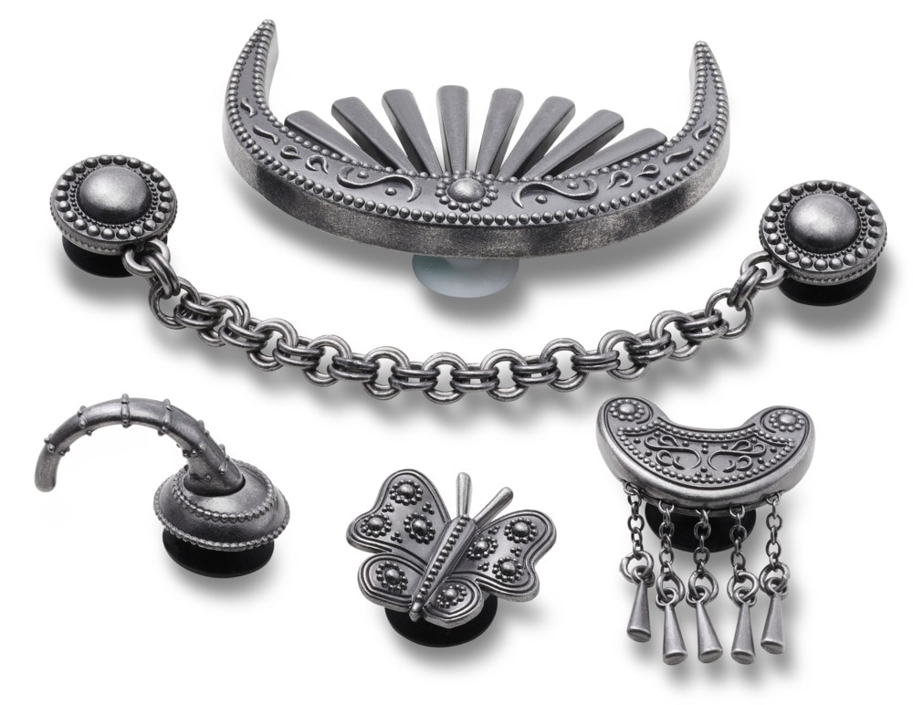 Schuhanstecker CROCS "Jibbitz™ Silver Metal Mix", Kinder, silberfarben, Zinklegierung, Schuhzubehör Schuhanstecker, Elegante Schuhanstecker