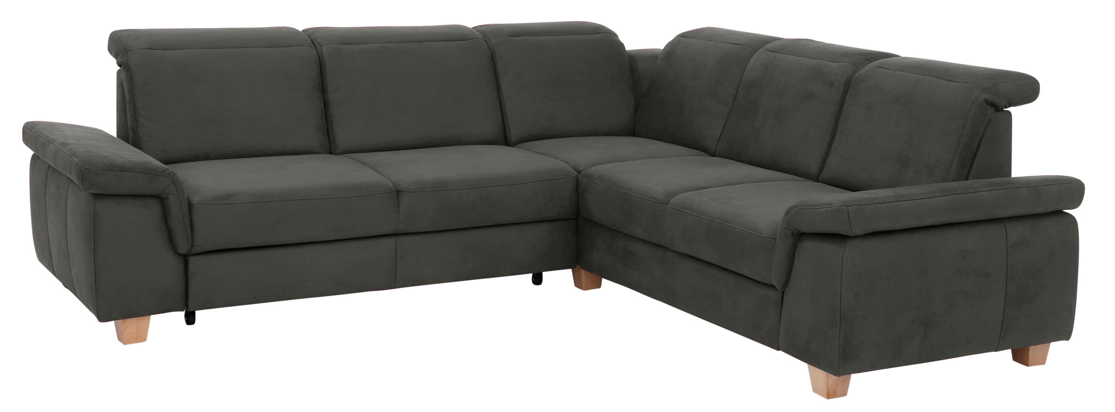 Ecksofa HOME AFFAIRE "Dalia L-Form", grau (anthrazit), B:256cm H:83cm T:236cm, Luxus-Microfaser Florence (100% Polyester);Luxus-Microfaser weich (90% Polyester, 10% Polyamid);Webstoff (100% Polyester), Sofas, Ecksofa, mit Federkernpolsterung,... Image