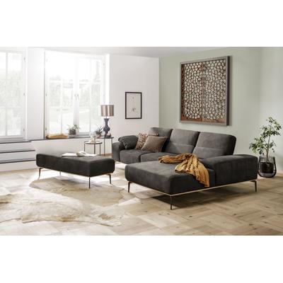 Ecksofa W.SCHILLIG "run, Designsofa mit tollem Sitzkomfort, L-Form", grau (antracite s37), B:299cm H:88cm T:178cm, Longlife Xtra-Leder Z73: Naturwalkleder der Luxusklasse aus den erlesensten Rohhäuten. Hautstärke 1, 1 u2013 1, 3 mm, ROHLEDER... Image