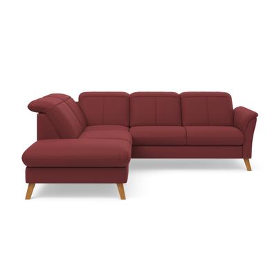 Ecksofa SIT & MORE "Romero L-Form", rot (bordeaux), B:250cm H:91cm T:220cm, 100% Polyester, Sofas, wahlweise mit oder ohne TV-Funktion, Bettfunktion, Bettkasten Image