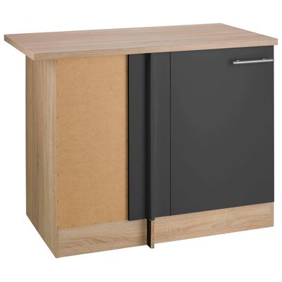 Eckunterschrank OPTIFIT "Kalmar", grau (anthrazit), B:100cm H:85cm T:60cm, Schränke, Planungsmaß 110 x 60 cm Image