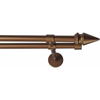 Gardinenstange GARESA "SPYRNA", braun (bronzefarben), L:120cm Ø:16mm, Metall, Holzwerkstoff, Gardinenstangen, Vorhanggarnitur, verlängerbar, Spitze, ohne Ringe Image