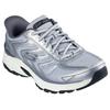 Slip-On Sneaker SKECHERS "STAMINA SPORT", Herren, Gr. 39, silber (silberfarben, grau), Leder, Synthetik, Textil, kontrastfarbene Details, sportlich, Schuhe, Retro Sneaker, Schnürschuh mit Slip-ins
