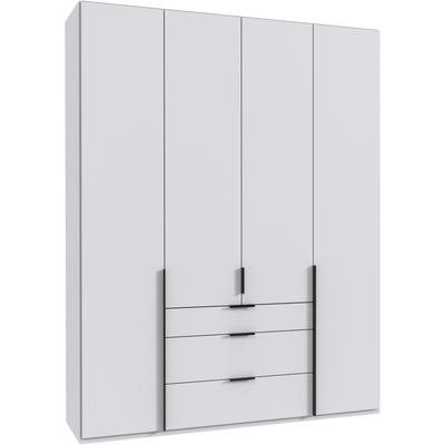 Drehtürenschrank WIMEX "Mugano", weiß, griffe schwarz, B:180cm H:236cm T:58cm, Holzwerkstoff, Schränke, in vielen Breiten, 208 oder 236 cm hoch, Made in Germany Image