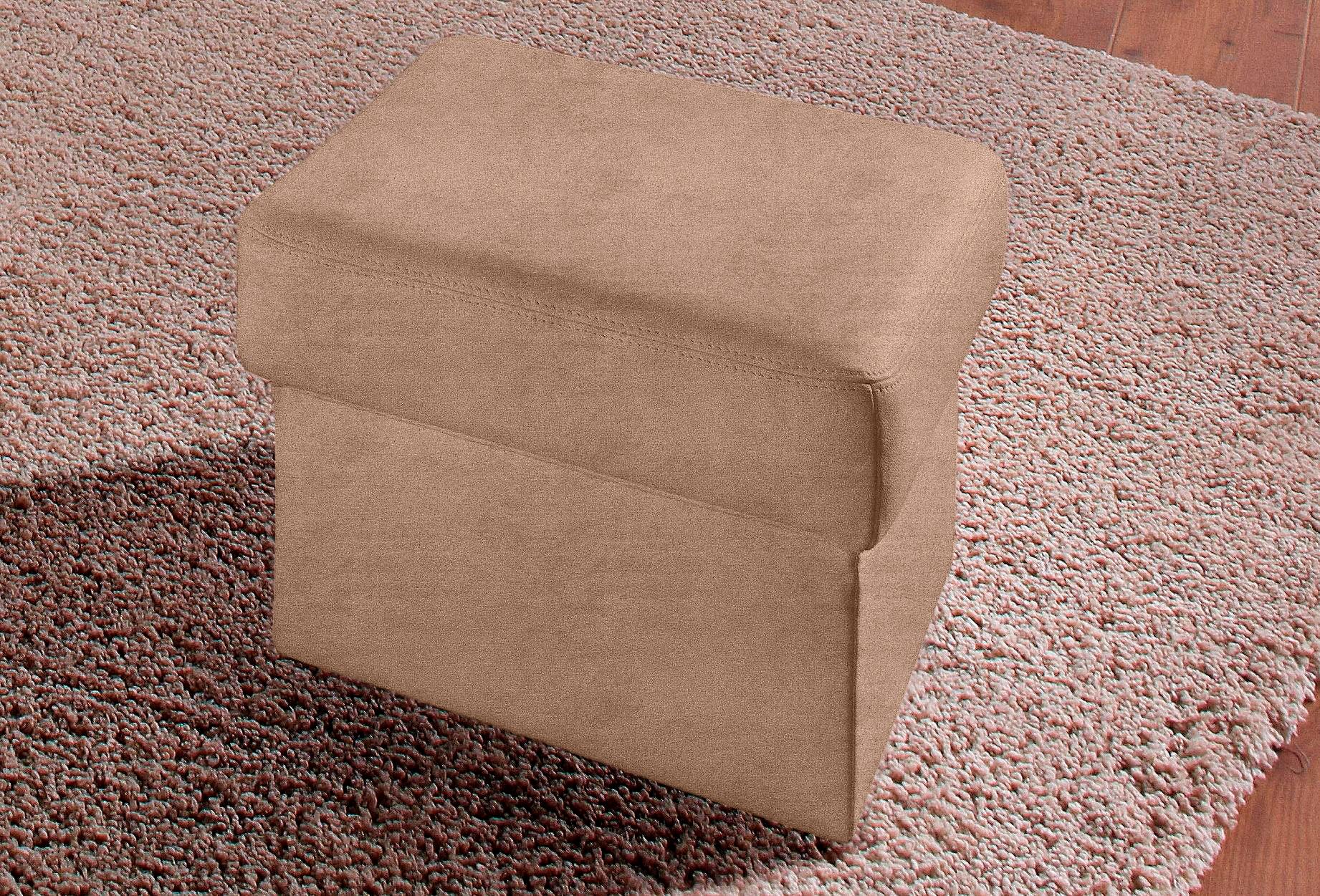 Hocker SIT & MORE "Bellevue", braun, B:58cm H:45cm T:58cm, Luxus-Microfaser ALTARA NUBUCK (100% Polyester);SOFTLUX-Kunstleder;NaturLEDER (echtes Rindsleder), Hocker, Polsterhocker Lederhocker