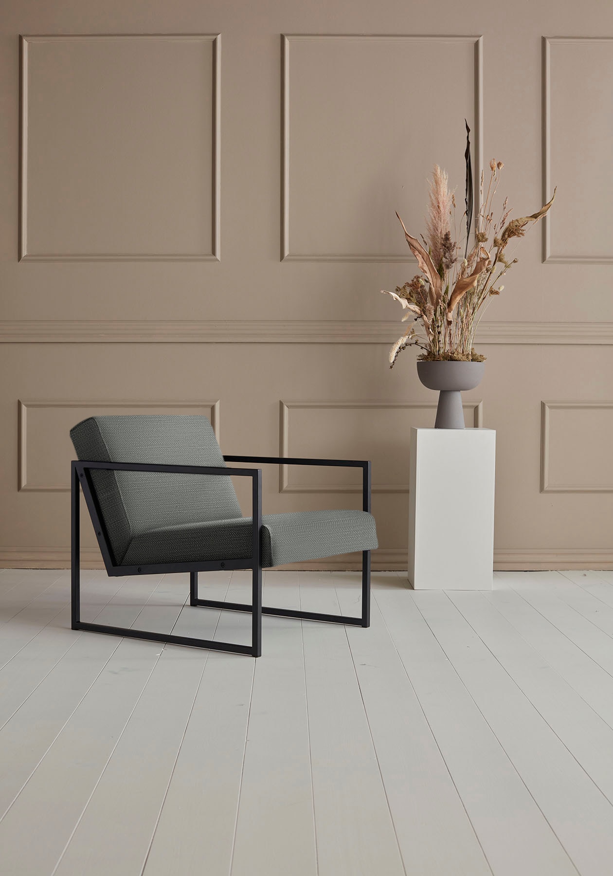 Cocktailsessel INNOVATION LIVING ™ "Vikko Designsessel, bequem, Industriedesign", grau (granite), B:61cm H:69cm T:82cm, Sessel, Cocktailsessel, moderner Stuhl, Sitz und Rücken aus hochelastischem Schaum