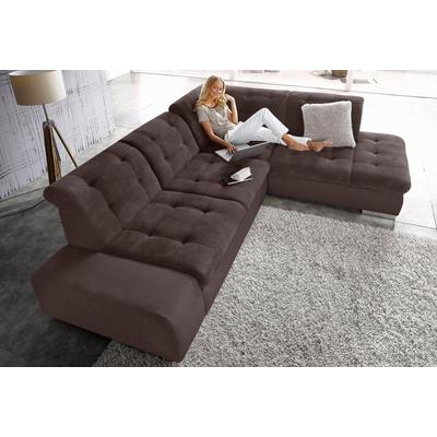 Ecksofa SIT & MORE "Pale L-Form", braun, B:280cm H:84cm T:227cm, SOFTLUX-Kunstleder im Korpus, Sitz und Rücken in Softstruktur (80% Polyester, 20% Polyamid), Softstruktur (80% Polyester, 20% Polyamid), Luxus-Kunstleder, Sofas, inklusive... Image