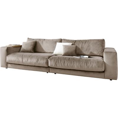 Big-Sofa 3C CANDY "Enisa II", beige (sand), B:290cm H:86cm T:127cm, 100% Polyester, Sofas, incl. 1 Flatterkissen, Wahlweise mit Flecken-Schutz-Bezug Easy care Image