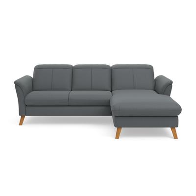 Ecksofa SIT & MORE "Romero L-Form", grau (dunkelgrau), B:245cm H:91cm T:178cm, 100% Polyester, Sofas, wahlweise mit oder ohne Relax-Funktion, Bettfunktion, Bettkasten Image