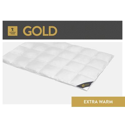 Gänsedaunenbettdecke SPESSARTTRAUM "Gold", weiß, B:155cm L:220cm, Bezug: 100% Baumwolle. Füllung: 100% Gänsedaunen, Bettdecken, hergestellt in Deutschland, allergikerfreundlich Image