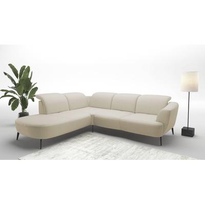 Ecksofa SIT & MORE "Zoe", beige (creme), B:300cm H:87cm T:267cm, 95% Polyester, 5% Polyamid, Sofas, ink.Sitztiefenverstellung, wahlweise mit Kopfteilverstellung Image