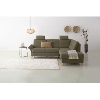 Ecksofa HOME AFFAIRE "Westerland L-Form", grün (khaki), B:238cm H:90cm T:213cm, 100% Polyester, Sofas, Federkern-Polsterung, wahlweise mit Bettfunktion, Bettkasten Image
