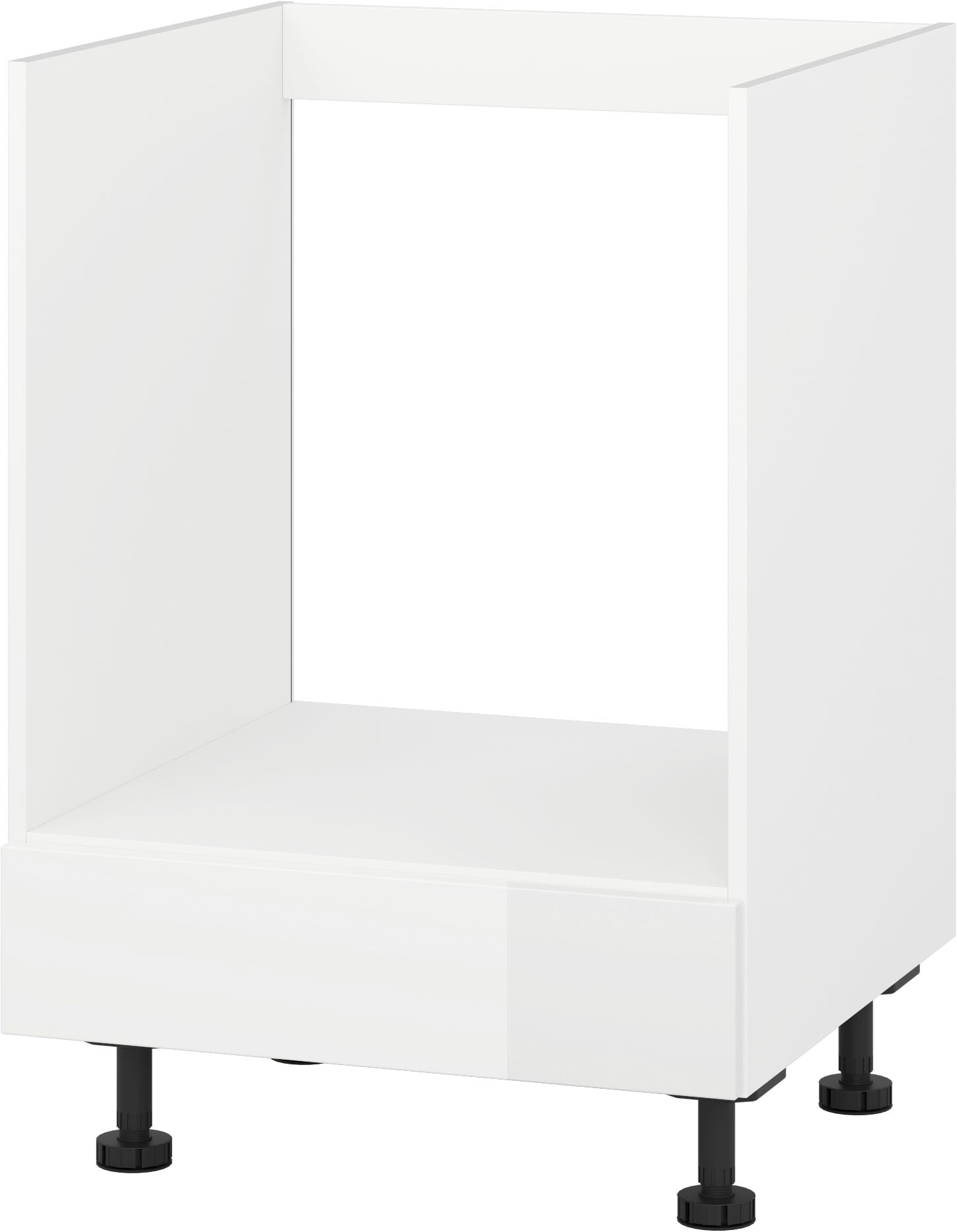 Herdumbauschrank KOCHSTATION "KS-Scafa", weiß (weiß hg, stahl dunkel), B:60cm H:75cm T:56cm, Schränke, Herdumbauschrank, Breite 60 cm