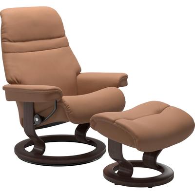 Relaxsessel STRESSLESS "Sunrise", braun (latte batick), B:88cm H:103cm T:78cm, Leder BATICK: BATICK ist ein leicht korrigiertes, durchgefärbtes und genarbtes Möbelleder, bei dem die meisten Unebenheiten und Spuren in der Regel entfernt wurden.,... Image
