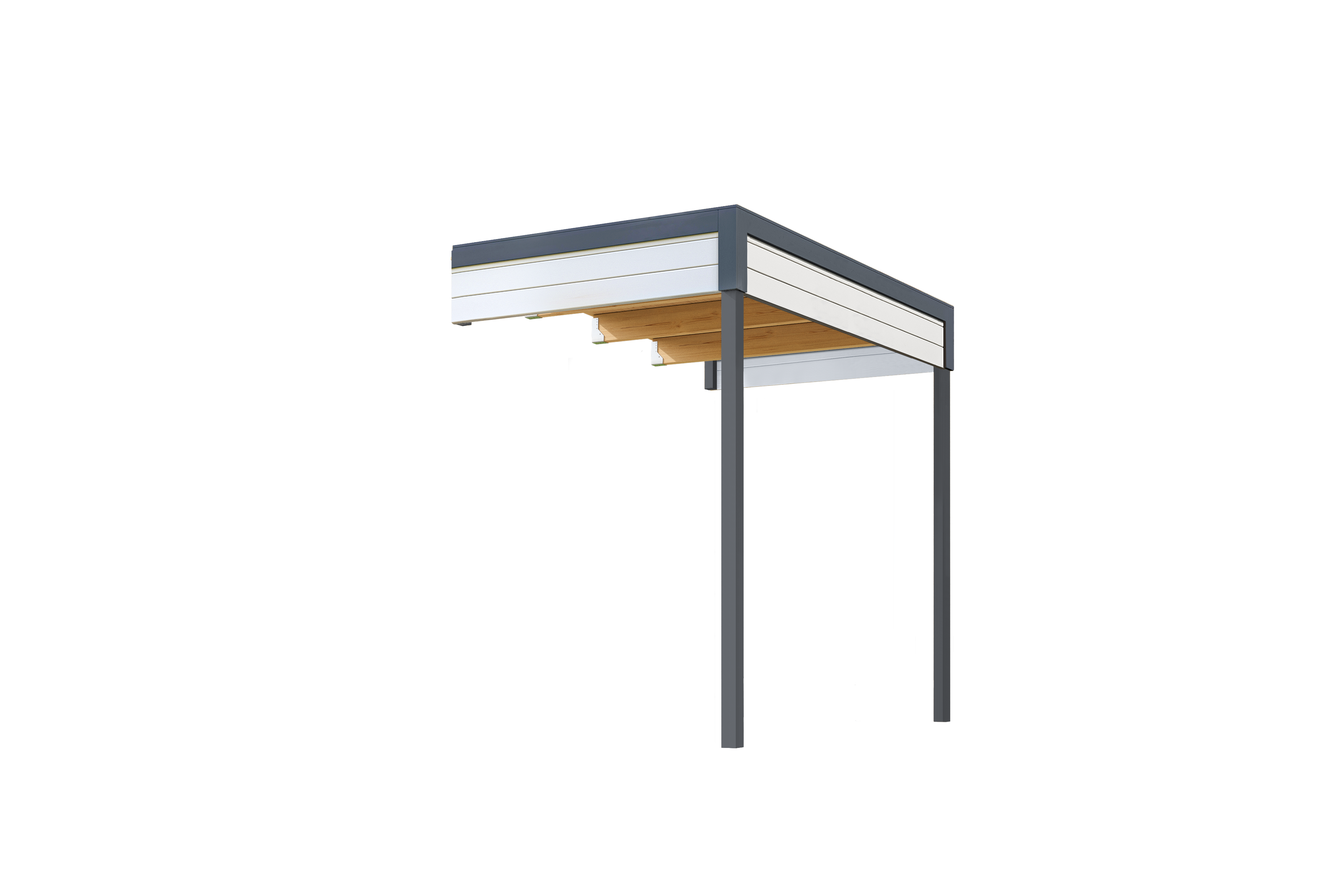 Gartenhaus-Anbaudach NORDIC HOLZ "FELIX_FYNN 2 ANBAU", grau (lichtgrau), B:150cm H:222,3cm T:250cm, Holz, Gartenhaus-Anbaudächer, Flachdach