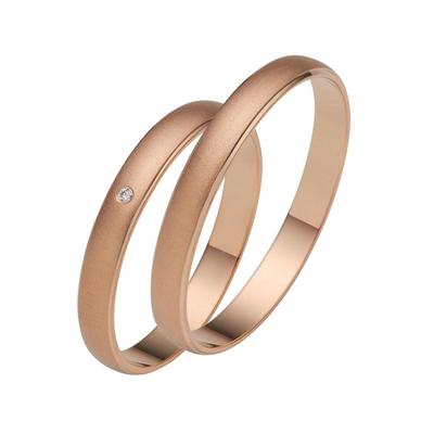 Trauring FIRETTI "Schmuck Geschenk Gold 375 Hochzeit Ehering "LIEBE" Gr. 70, rosa (roségoldfarben), Fingerringe, 70, ohne Brillant, Roségold 375, 3,0mm, Rosu00e9gold 375, Made in Germany, wahlweise mit oder ohne Brillant Image
