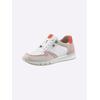 Sneaker CAPRICE, Damen, Gr. 39, orange (weiß, orange), Glattleder, Veloursleder, sportlich, Schuhe