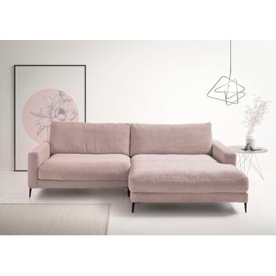 Ecksofa INOSIGN "Downtown, B/T/H: 272/190/84 cm L-Form", rosa (rosé), B:272cm H:84cm T:190cm, 88% Polyester, 12% Polyacryl, Sofas, weicher Sitzkomfort auch in Cord und Bouclé, incl. Zierkissen Image